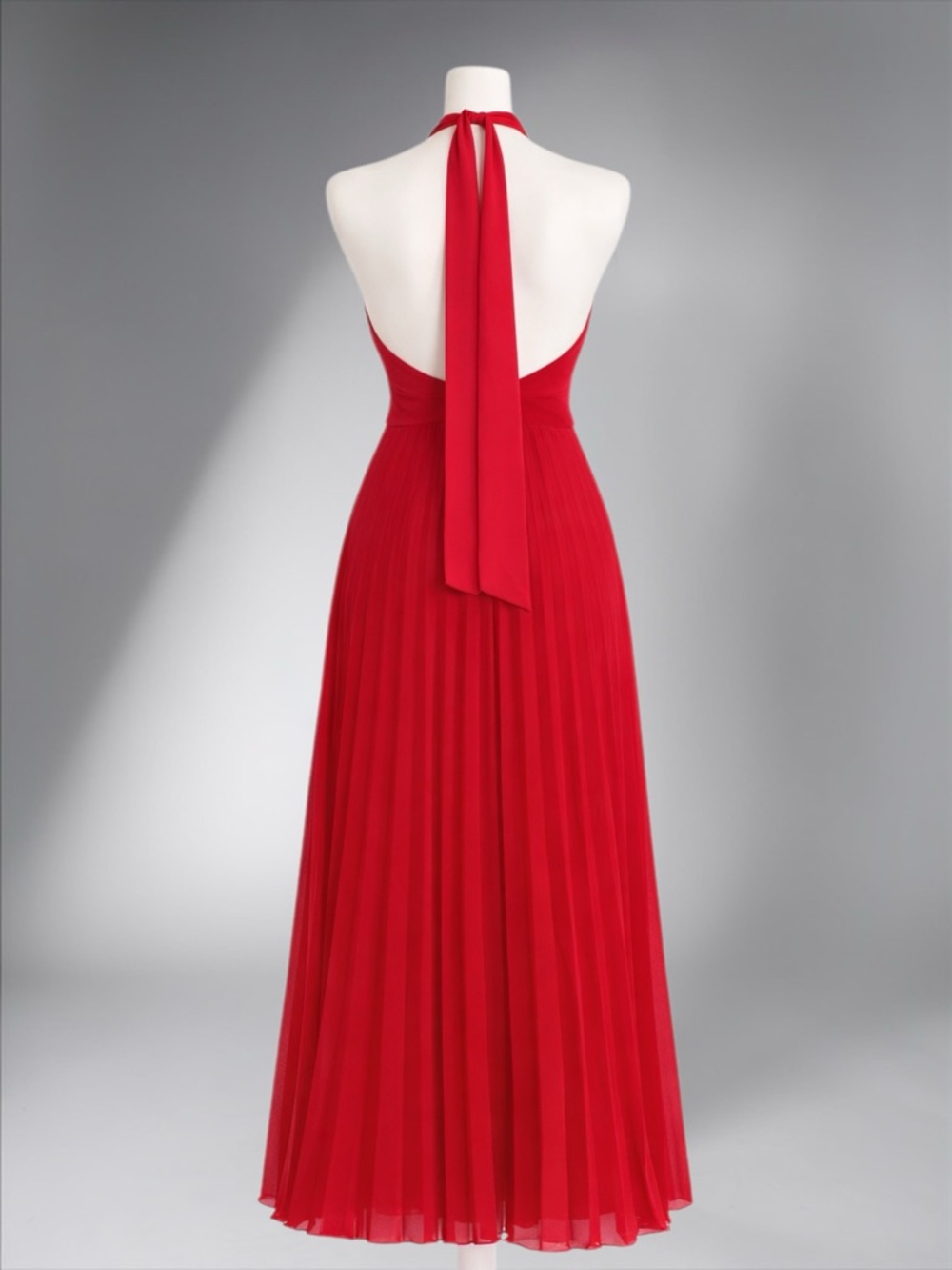 Zara Red Halter Maxi Dress with Keyhole Detail - Picture 8 of 12